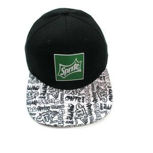 Sprite Graffiti Baseball Cap Hat Black And White Irish Green Rubber Sprite Patch